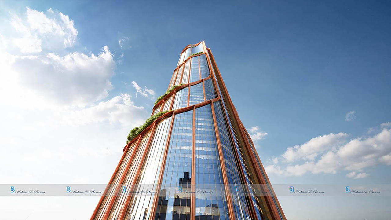 Ngôn ngữ mặt đứng – Khối tháp Finance Tower 108 tầng