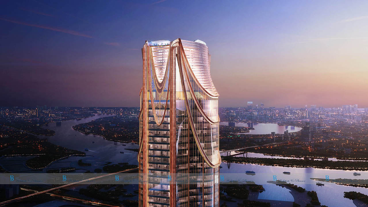 Ngôn ngữ kiến trúc mặt đứng Finance Tower 108 tầng