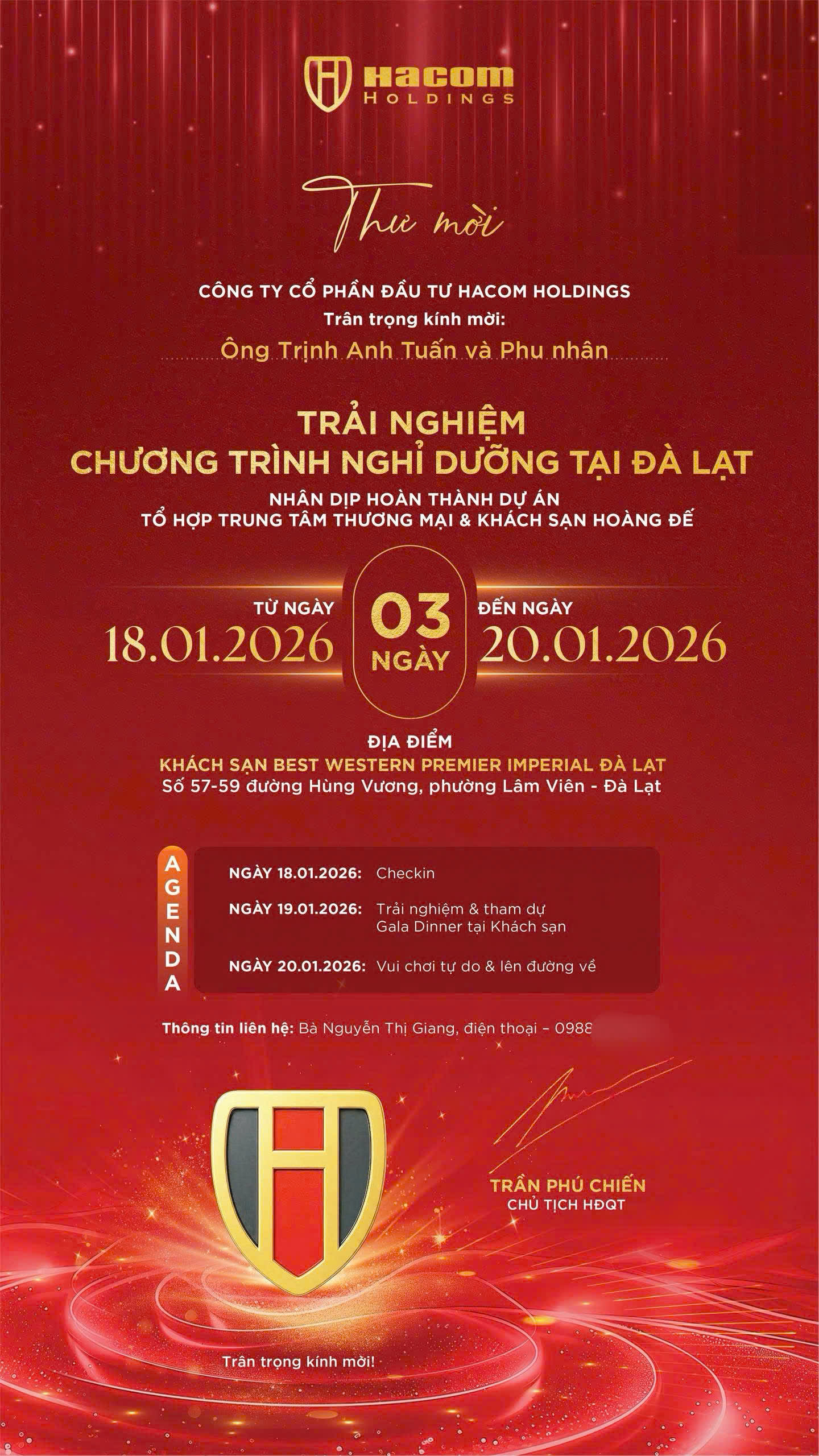 Thư mời Khai trương 𝐃𝐮̛̣ 𝐚́𝐧 𝐁𝐞𝐬𝐭 𝐖𝐞𝐬𝐭𝐞𝐫𝐧 𝐏𝐫𝐞𝐦𝐢𝐞𝐫 𝐈𝐦𝐩𝐞𝐫𝐢𝐚𝐥 𝐃𝐚 𝐋𝐚𝐭