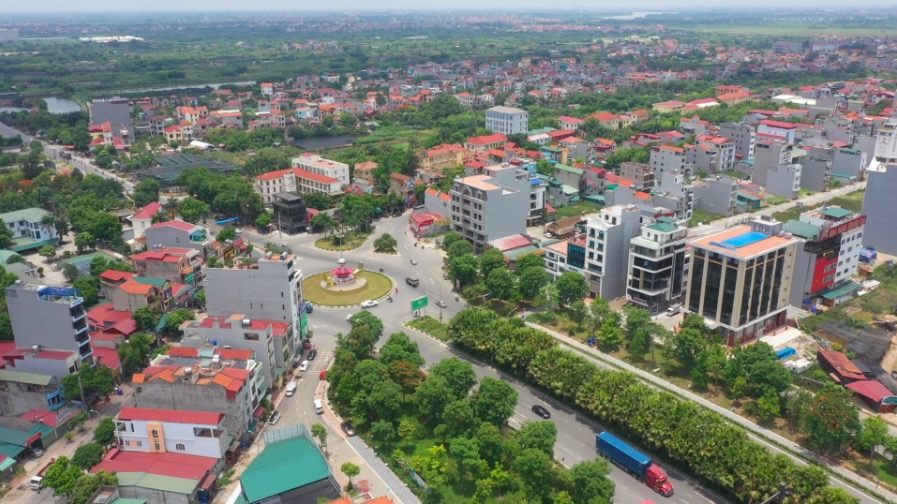 Toàn cảnh một khu vực đô thị tại Hưng Yên dùng làm ảnh bối cảnh cho phân tích dự án khu đô thị có nhà ở xã hội và căn hộ thương mại tại Văn Giang