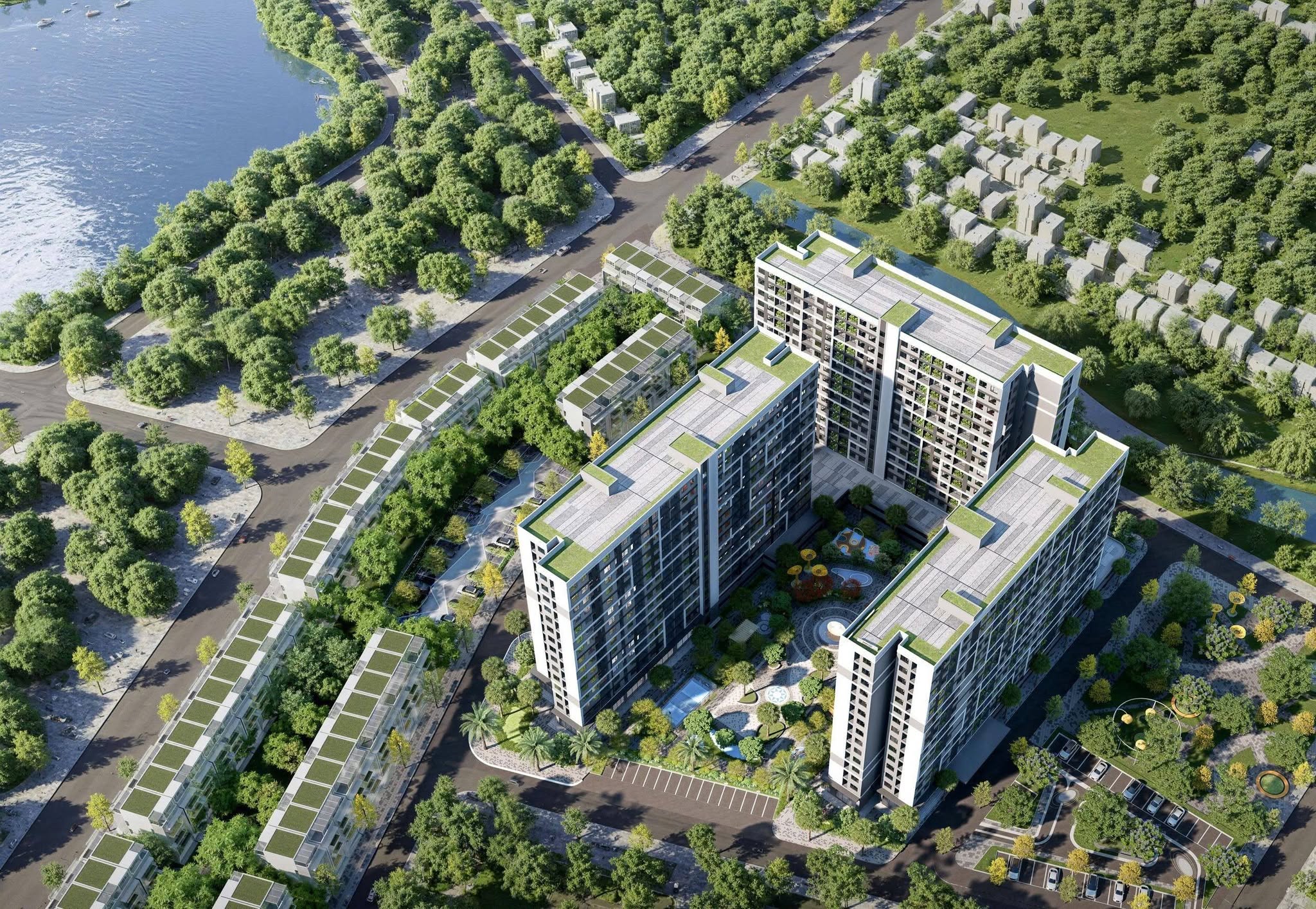 Nhà ở xã hội Túc Duyên - tối ưu mặt bằng đi cùng lõi xanh, thông gió và không gian cộng đồng - IBSTAC Architects