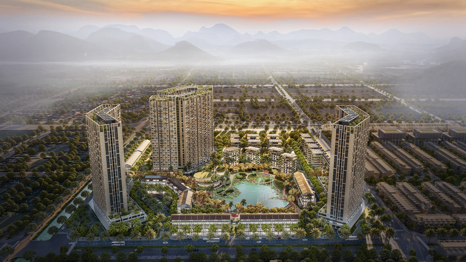 Phối cảnh mặt đứng nhà ở xã hội Cán bộ chiến sỹ Ninh Bình – IBSTAC tư vấn địa phương triển khai hồ sơ