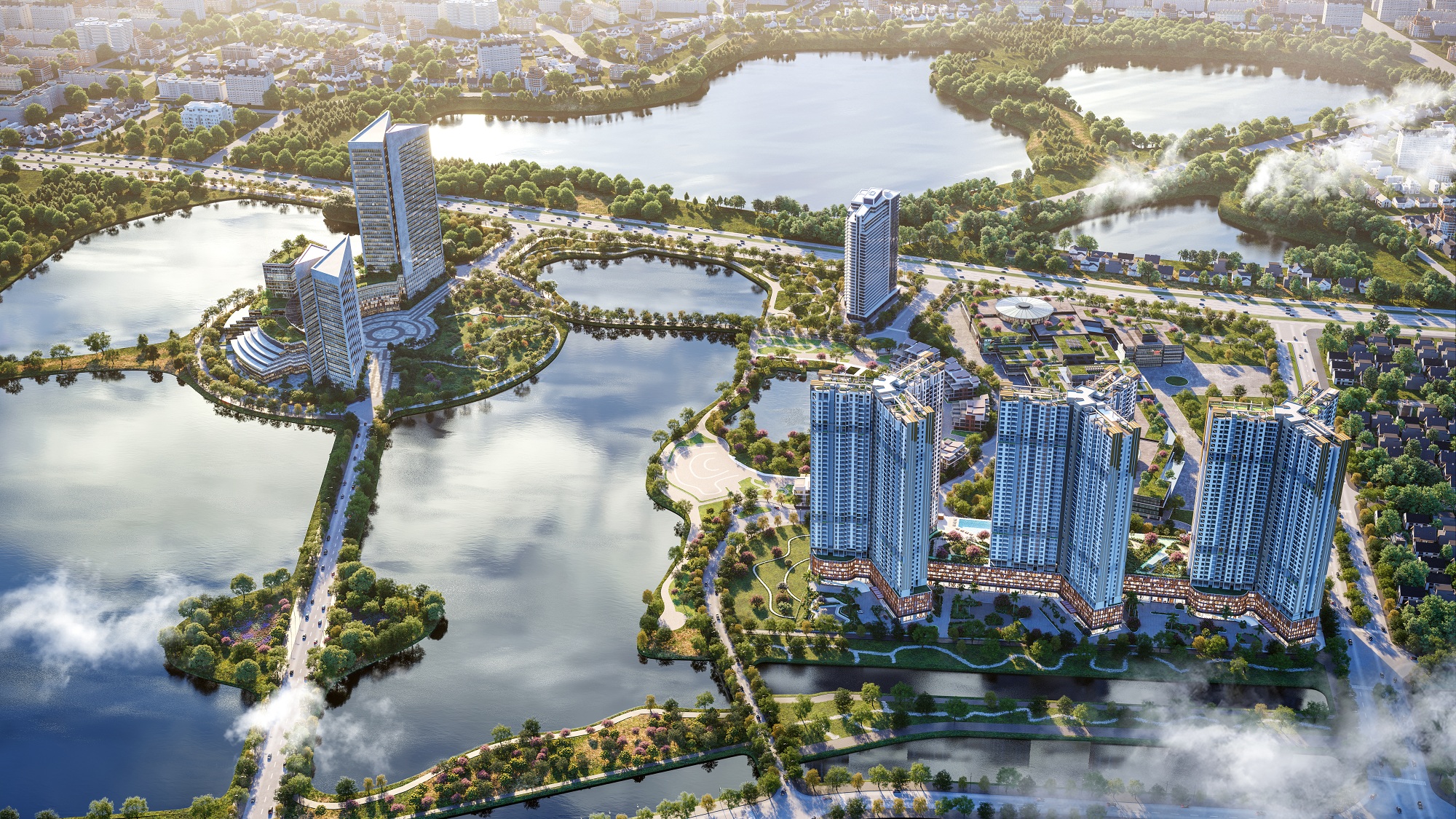Phối cảnh HH2 Gamuda do IBSTAC tham gia thiết kế, minh họa kinh nghiệm tổ chức chung cư cao tầng quy mô lớn.